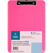 Business BSN 01868 Transparent Plastic Clipboard - 9 X 12 - Low-profil