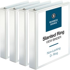 Business BSN 28441BD Basic D-ring White View Binders - 1 12 Binder Cap