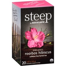 Bigelow BTC 17713 Bigelow Rooibos Hibiscus Herbal Tea - Decaffeinated,