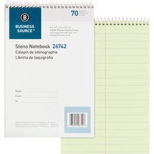 Business BSN 26742 Steno Notebook - 70 Sheets - Wire Bound - Pitman Ru