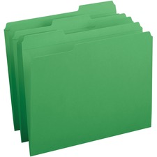 Business BSN 03174 Reinforced Tab Colored File Folders - Green - 100  