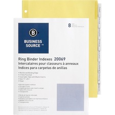 Business BSN 20069 Buff Stock Ring Binder Indexes - 8 X Divider(s) - 8