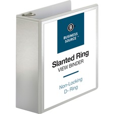 Business BSN 28444 Basic D-ring White View Binders - 4 Binder Capacity