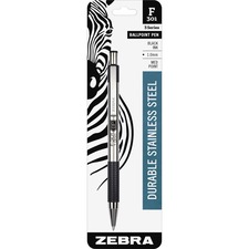 Zebra ZEB 27211 Pen F-301 Stainless Steel Pens - Medium Pen Point - 1 