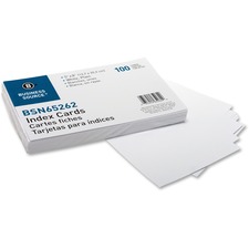 Business BSN 65262 Plain Index Cards - 8 Width X 5 Length - 100  Pack