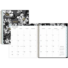 Blue BLS 110216 Baccara Dark Monthly Planner - Julian Dates - Monthly 