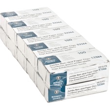 Business BSN 53366 Jumbo Nonskid Paper Clips - Jumbo - 1000  Pack - Si