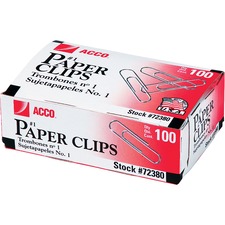 Acco ACC 72380 Acco Premium Paper Clips - No. 1 - 10 Sheet Capacity - 