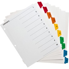 Business BSN 21902 Table Of Content Quick Index Dividers - Printed Tab