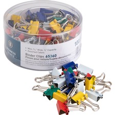 Business BSN 65360 Colored Fold-back Binder Clips - Mini - 0.6 Width -