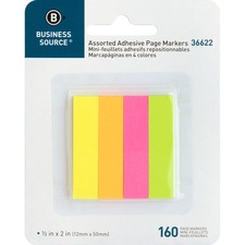 Business BSN 36622 Removable Page Markers - 40 X Yellow, 40 X Green, 4