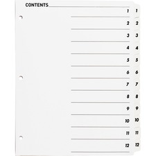 Business BSN 05855 Table Of Content Quick Index Dividers - Printed Tab