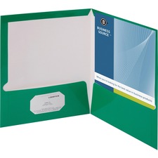 Business BSN 44427 Letter Pocket Folder - 8 12 X 11 - 100 Sheet Capaci