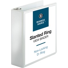 Business BSN 28443 Basic D-ring White View Binders - 3 Binder Capacity