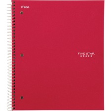 Acco MEA 72065 Five Star College Ruled 3 - Subject Notebook - Letter -