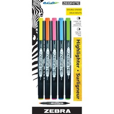 Zebra ZEB 75005 Pen Eco Double-ended Highlighter - Fine Marker Point -