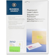 Business BSN 26142 2 Fluorescent Color Laser Labels - 2 X 4 Length - P