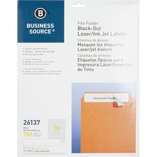 Business BSN 26137 Block-out File Folder Labels - 3 716 Length - Perma