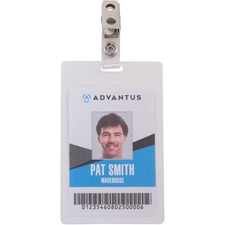 Advantus AVT 97102 Advantus Strap Clip Self-laminating Badge Holders -