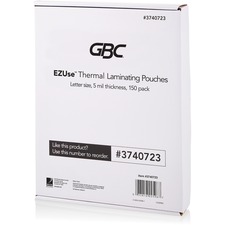 Acco GBC 3740723 Gbc Fusion Ezuse Laminating Pouches - Sheet Size Supp