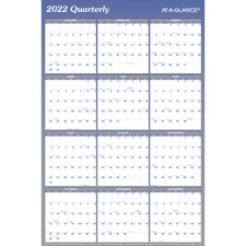 Acco AAG A1102 At-a-glance Erasablereversible Yearly Wall Planner - Mo