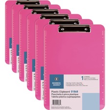 Business BSN 01868BD Flat Clip Plastic Clipboard - 9 X 12 - Low-profil