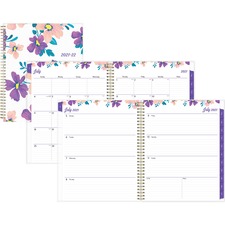 Blue BLS 117899 Preppy Floral Purple Academic Weeklymonthly Planner - 