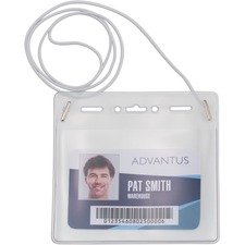 Advantus AVT 97098 Advantus Horizontal Id Card Holder With Neck Cord -