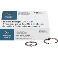 Business BSN 01435 Standard Book Rings - 0.8 Length - Silver - 100  Bo