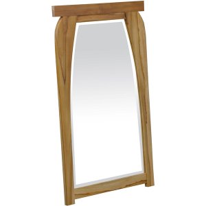 Homeroots.co 376776 Modern Shape Teak Wall Mirror In Natural Finish