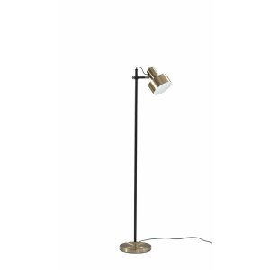 Homeroots.co 372614 Retro Floor Lamp With Matte Black Pole And Adjusta