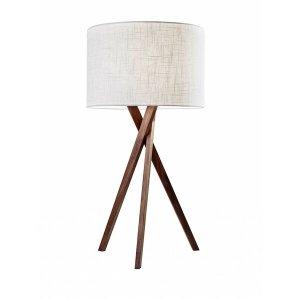 Homeroots.co 372547 Tripod Leg Walnut Wood Table Lamp