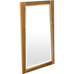 Homeroots.co 376772 Solid Teak Wall Mirror In Natural Finish