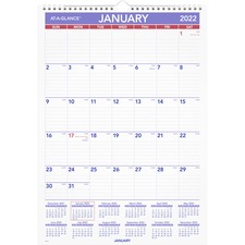 Acco AAG PM22822 At-a-glance Monthly Wall Calendar - Medium Size - Jul