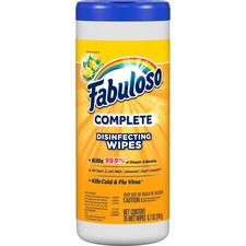 Colgate CPC 06491 Fabuloso Disinfecting Wipes - Wipe - Lemon Scent - 3