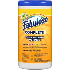 Colgate CPC 06490 Fabuloso Disinfecting Wipes - Wipe - Lemon Scent - 9