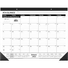 Acco AAG SK240022 At-a-glance Classic Monthly Desk Pad - Julian Dates 