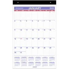 Acco AAG PM17RP28 At-a-glance Repositionable Wall Calendar - Julian Da