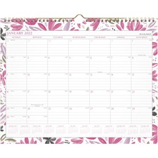 Acco AAG 1565F707 At-a-glance Badge Floral Monthly Wall Calendar - Mon