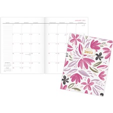 Acco AAG 1565F091 At-a-glance Badge Floral Monthly Planner - Julian Da