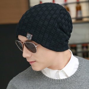 Heyybit k045-Black Autumn Winter Knitting Keep Warm Fashionable Men Wi