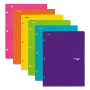 Mead MEA 38056 Five Star Letter Pocket Folder - 8 12 X 11 - 4 Internal