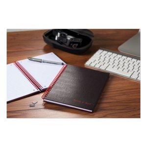 Mead JDK K67030 Black N' Red Hardcover Business Notebook - 70 Sheets -