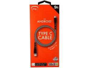 Bulk DA315 Ihip 9 Foot Rugged Braided Usb Type C Cable