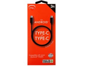 Bulk DA313 Ihip 3 Foot Black Pvc Usb Type C To Type C Cable