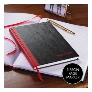 Mead JDK E66857 Black N' Red Casebound Ruled Notebooks - A5 - 96 Sheet