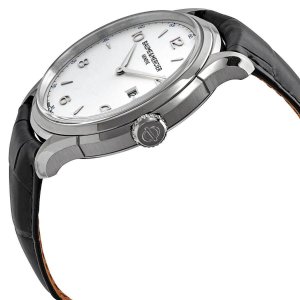 Baume 10419 Baume  Mercier  Clifton Silver Dial Men's Black Leather Qu