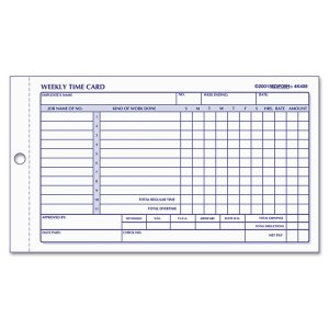 Rediform 4K409 Card,wkly Time Wag 4.25x7