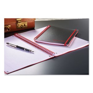 Mead JDK C67009 Black N' Red Wirebound Semi - Rigid Cover Ruled Notebo