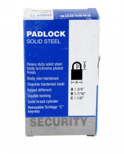 Shield PL877087 1-34 Heavy Duty Chrome Hardened Steel Schlage C Keyway